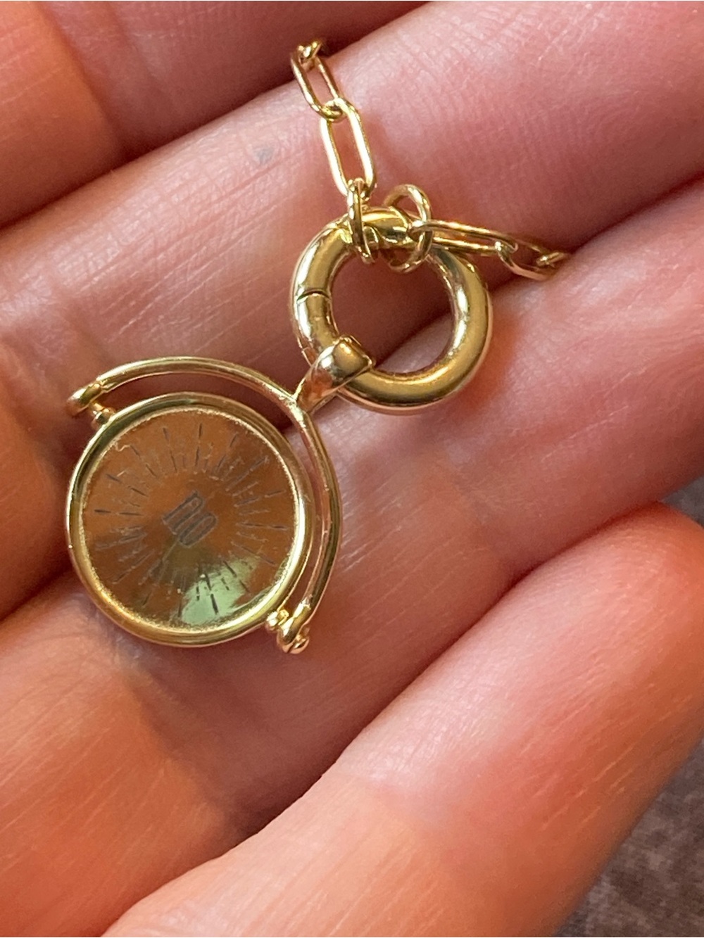 Gold Tone 'Yes or No' in Sunburst Pendant Necklace - Women Jewelry - Picture 4 of 6